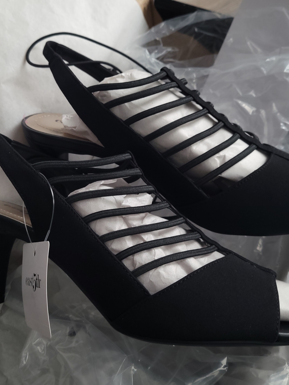 East 5th Black Strappy Slingback Pumps ---NWT-- GREAT  with any Outfit !